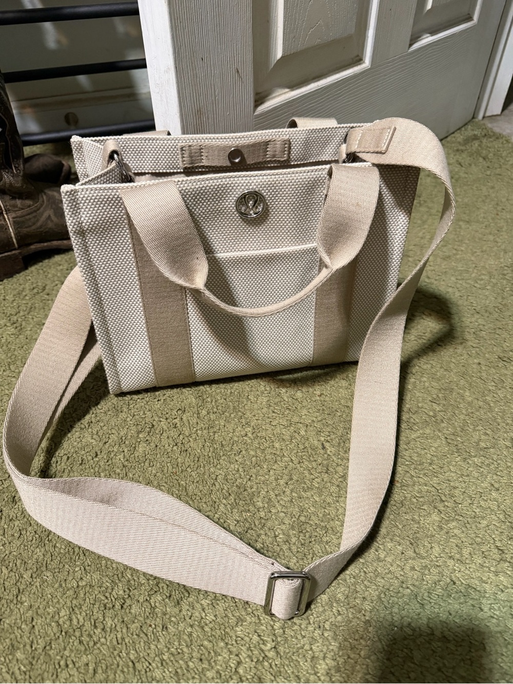 lululemon athletica Canvas Crossbody Tote in Beige